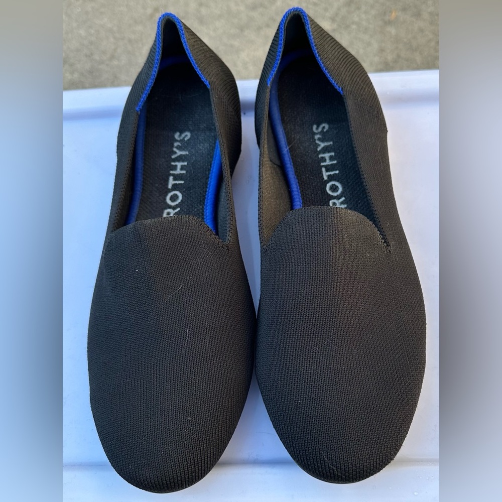 Rothy’s Black loafers in 9.5.